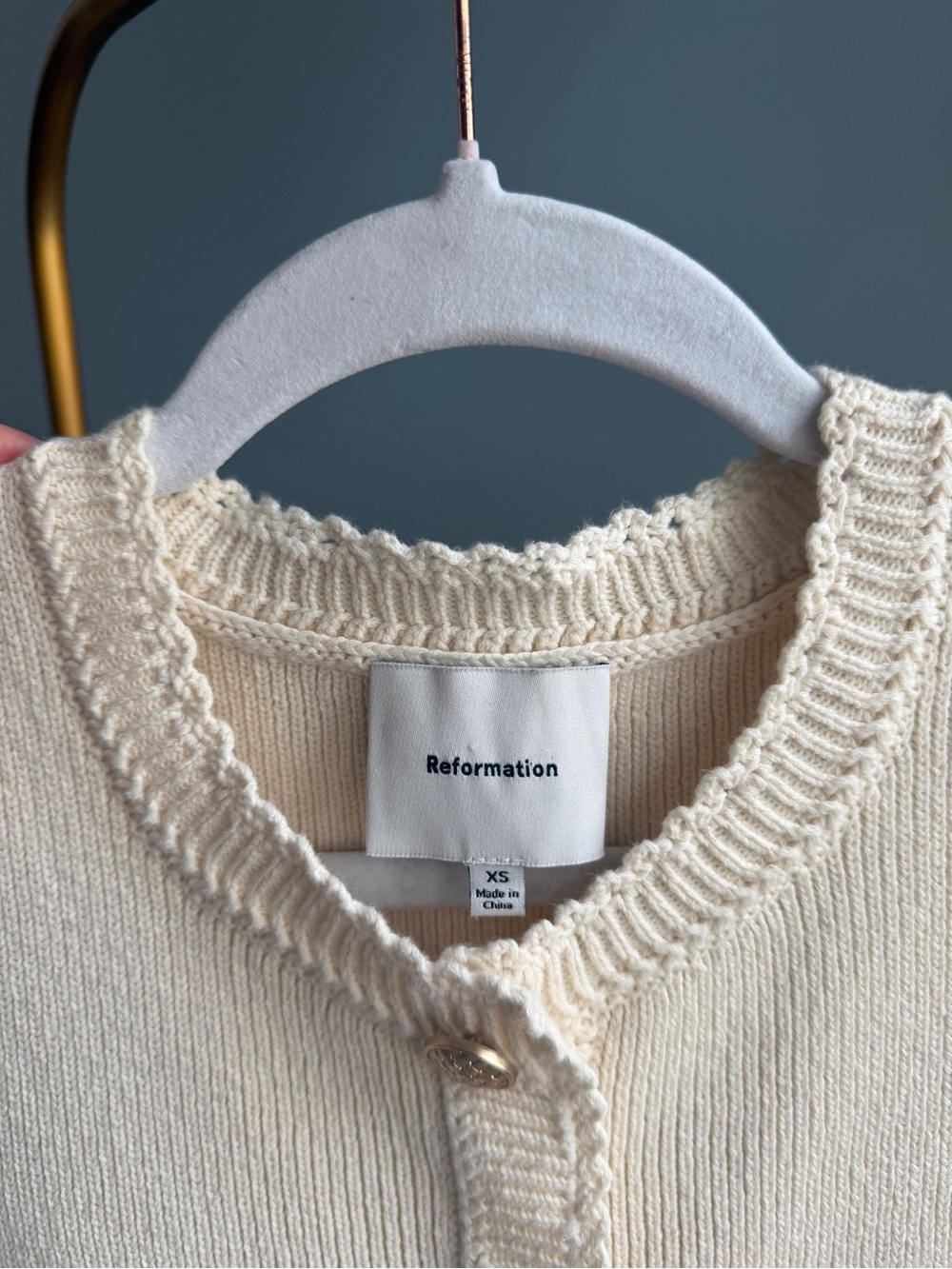 Reformation XS Catalina Cream Cotton Knit Mini Dress - Picture 3 of 16